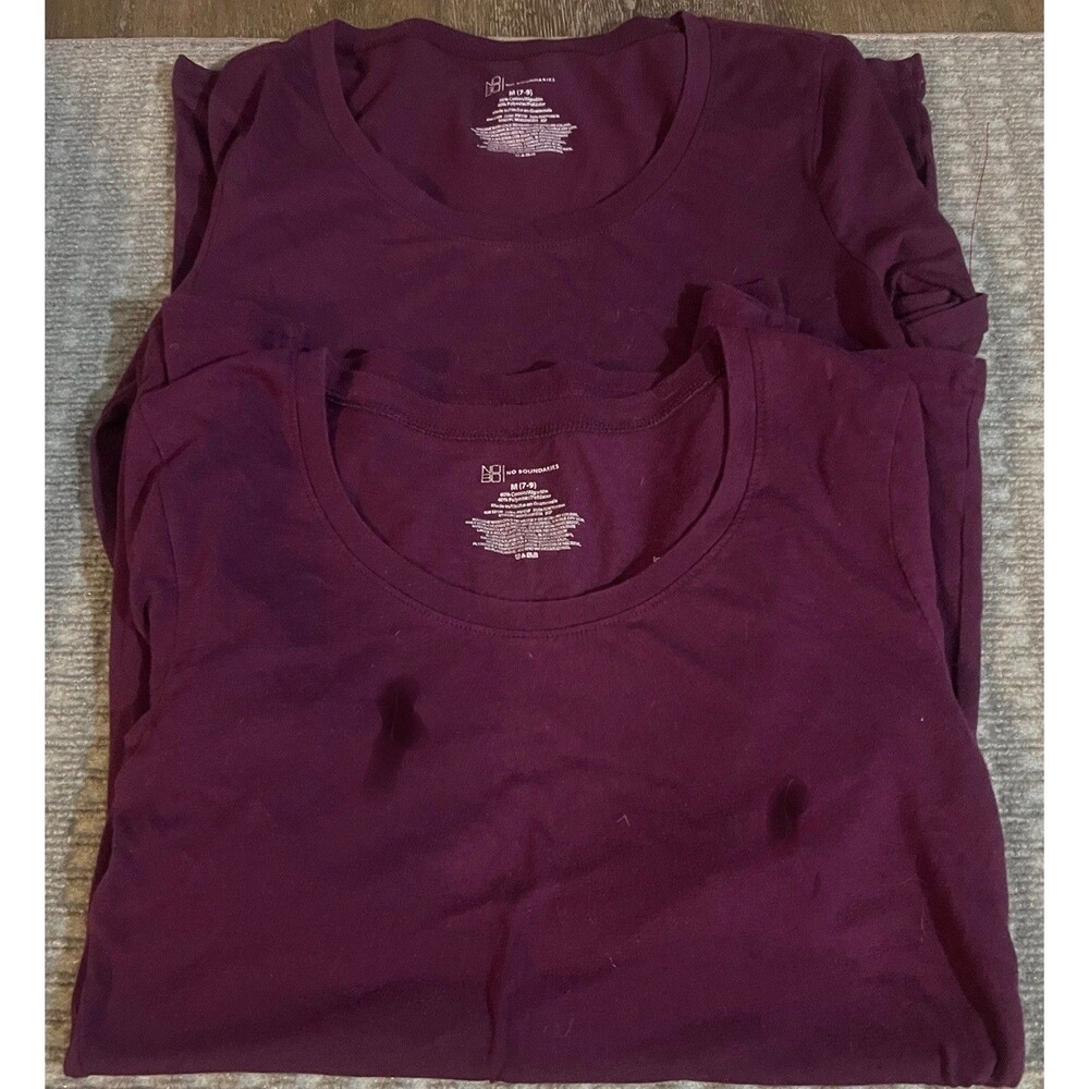 NOBO NO BOUNDARIES 2 Set Long Sleeve Scoop Neck Tee Shirts Sz. Med 8/10